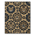 Ocelot Floral Medallion Gold Black Rug