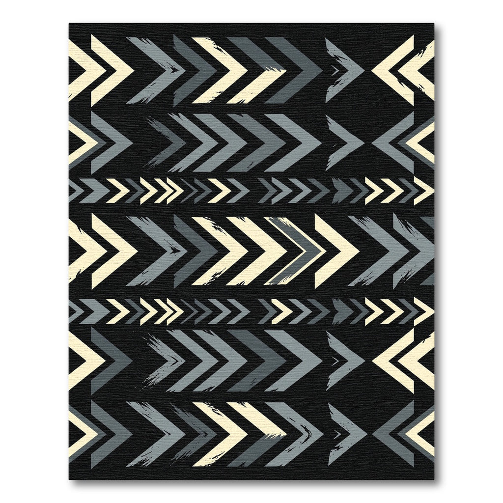 Monochromatic Chevron Arrow Geo Graphic Rug