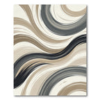 Modern Neutral Abstract Flowing Swirls Rug