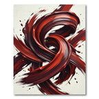 Abstract Crimson Swirl Flow Rug