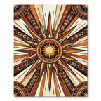 Radiant Gold Celestial Sunburst Earthy Decor Rug