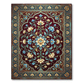 Ornate Burgundy Floral Medallion Rug