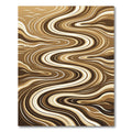 Earthy Brown Flowing Abstract Waves Rug