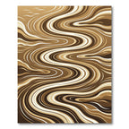 Earthy Brown Flowing Abstract Waves Rug
