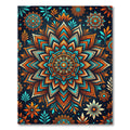 Vibrant Teal and Orange Floral Mandala Rug