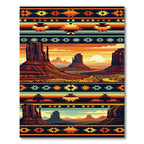 Sunset Desert Landscape Southwestern Geometric Rug
