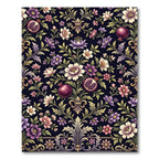 Rich Pomegranate Floral Tapestry Rug