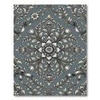 Antique Teal Floral Acanthus Swirl Rug