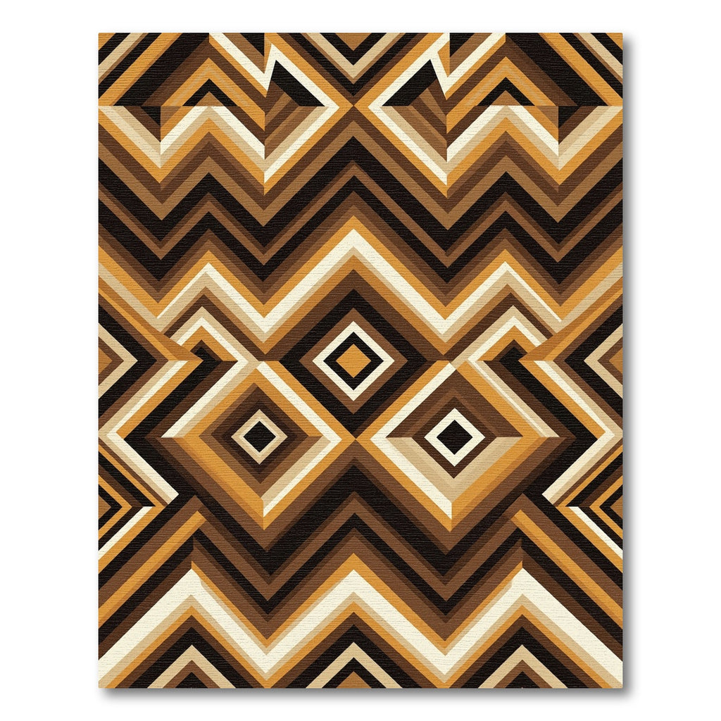 Geometric Chevron Diamond Earth Tone Accent Rug