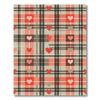 Sage and Crimson Plaid Heart Grid Rug