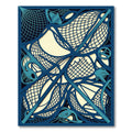 Abstract Navy Blue Sea Net Swirl Rug