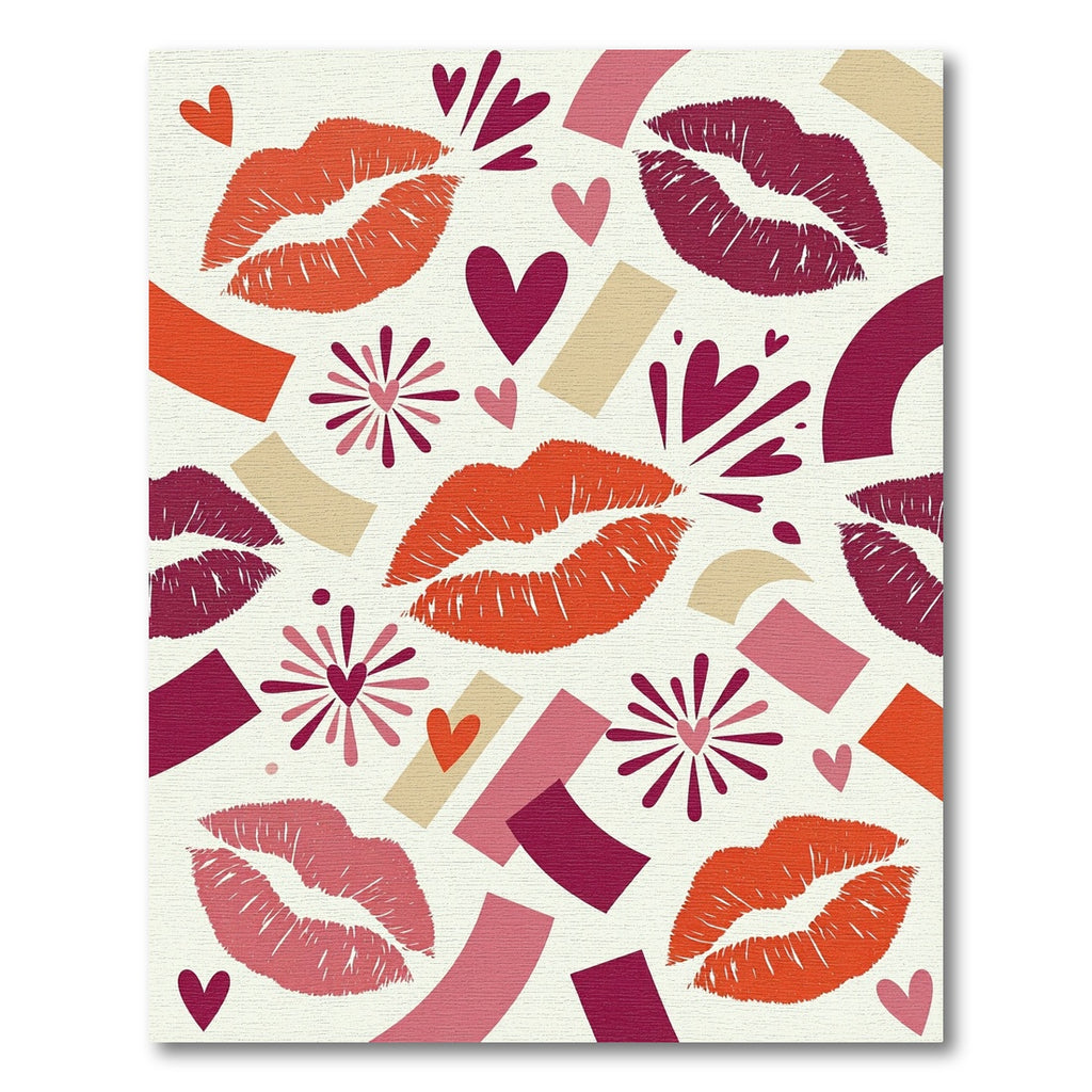 Kiss Heart Bloomy Abstract Arrangement Rug