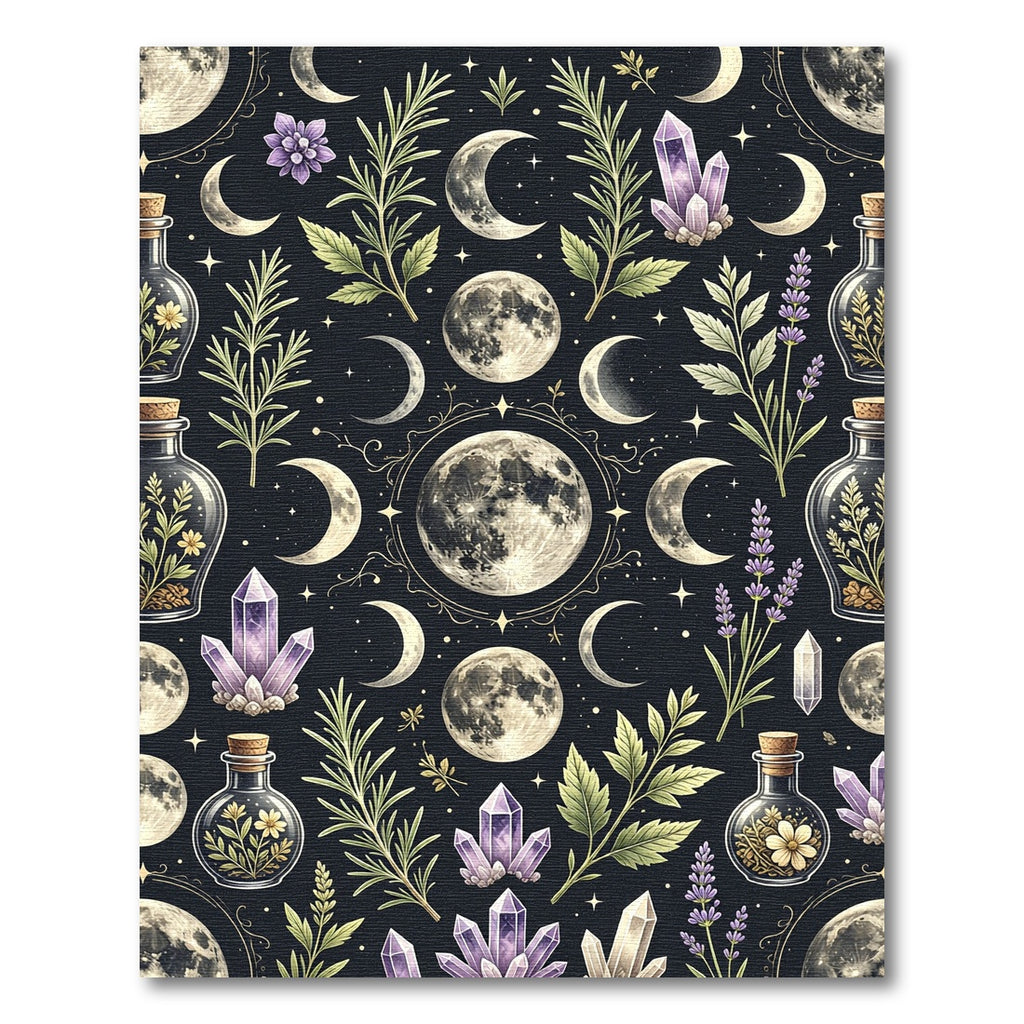Celestial Moon Crystal and Herbal Alchemy Rug