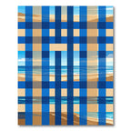 Coastal Blue Oversized Plaid Beachscape Rug