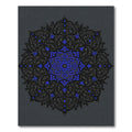 Intricate Electric Blue Scroll Medallion Rug