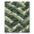 Green Pine Needle Geometric Chevron Rug