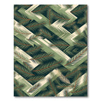 Green Pine Needle Geometric Chevron Rug