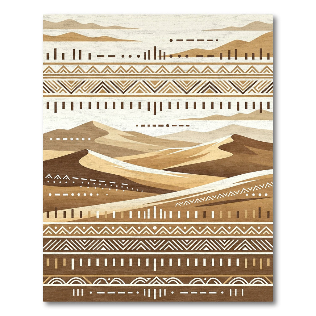 Earthy Dune Savannah Geometric Lines Rug
