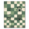 Sage Green Checkerboard Farmstead Illustration Rug