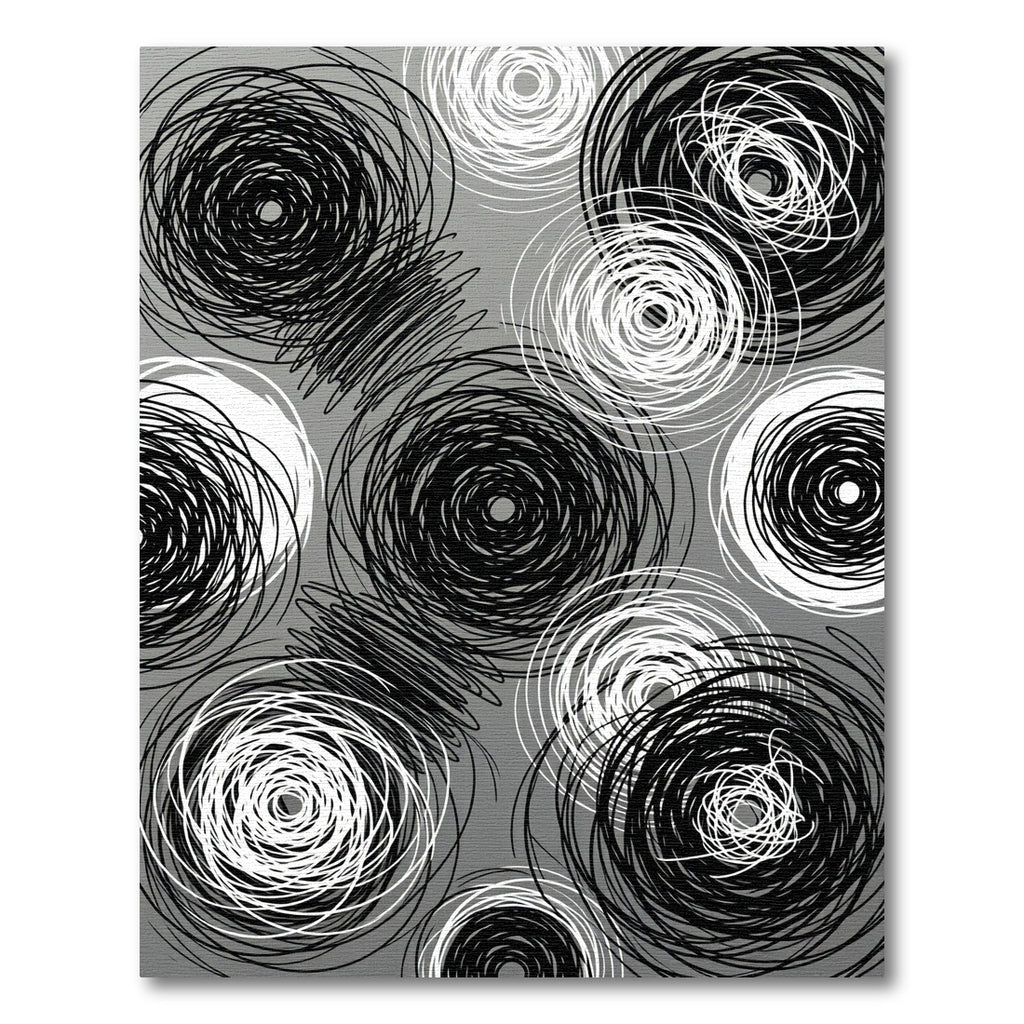Monochromatic Scribble Swirls Rug