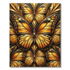 Ornate Golden Butterfly Foliage Art Rug