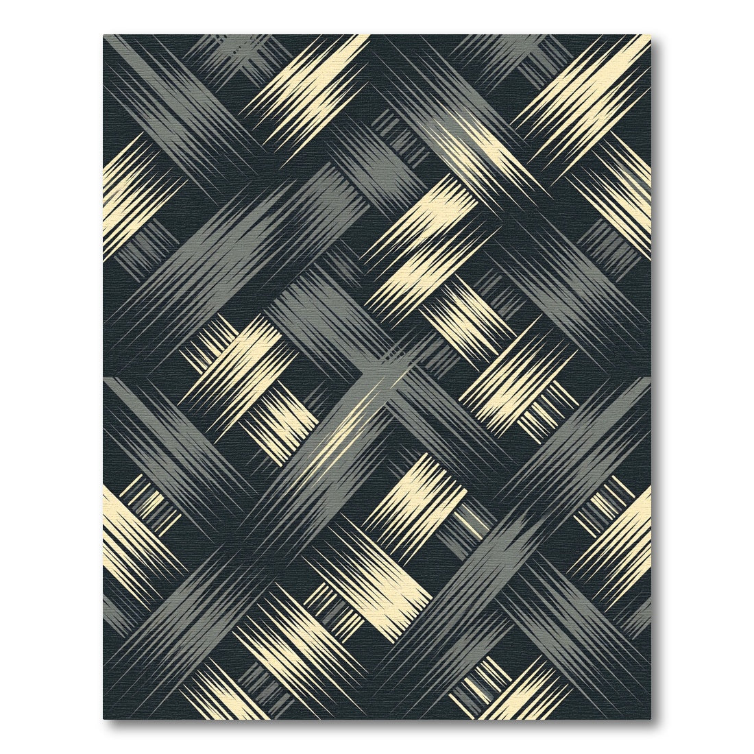 Distressed Gray Yellow Woven Stripes Rug