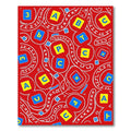 Red Alphabet Numbers Whirling Shapes Rug