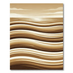 Minimalist Sepia Abstract Rolling Waves Rug