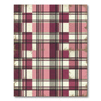 Distressed Pink and Burgundy Plaid Check Rug