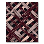Geometric Intersecting Burgundy and Blush Plaid Rug
