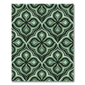 Sage Green Geometric Quatrefoil Lattice Rug