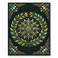 Emerald Star Floral Wreath Rug