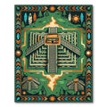 Green Pyramid Ancient Civilization Landscape Rug