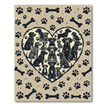 Heartfelt Black Labrador Paw Bone Rug