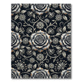 Ethereal Silver Rose Floral Botanical Rug