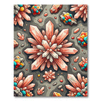 Radiant Peach Crystal Gemstone Cluster Rug