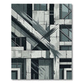 Grayscale Concrete Angular Geometric Stripe Rug