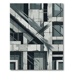 Grayscale Concrete Angular Geometric Stripe Rug