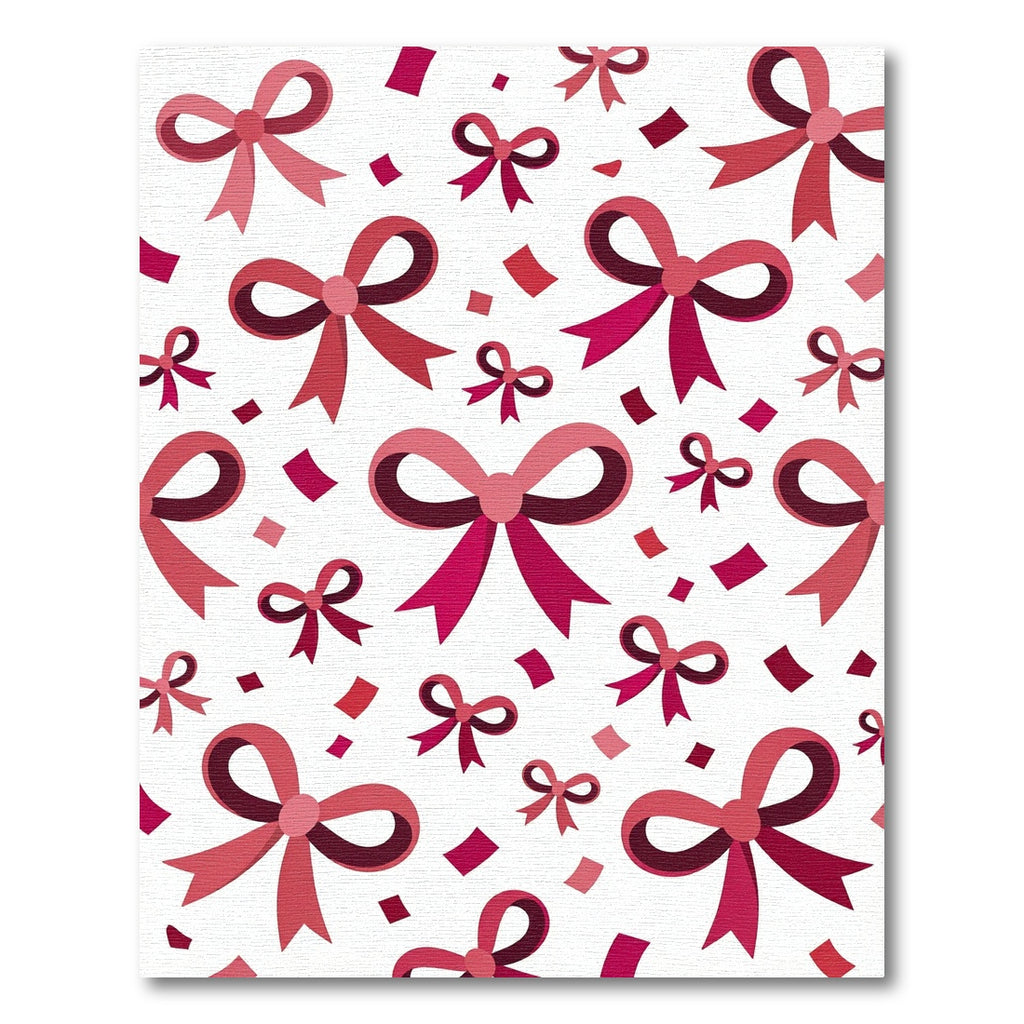 Whimsical Pink Ribbon Bow Confetti Rug