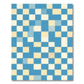 Modern Blue and Cream Pixel Grid Rug