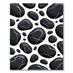 Black Pebble Mosaic Scattered Stones Rug