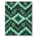 Forest Green Tribal Leaf Diamond Rug