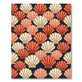Coral and Cream Scallop Shell Tile Rug