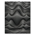 Abstract Silver Wave Line Rug