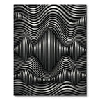 Abstract Silver Wave Line Rug