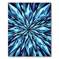 Radiant Blue Crystal Geometric Star Rug