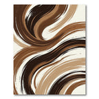 Abstract Brown Swirl Wave Art Rug