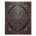 Ornate Navy Golden Floral Mandala Rug