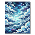 Celestial Starry Sky Swirling Clouds Rug