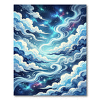 Celestial Starry Sky Swirling Clouds Rug